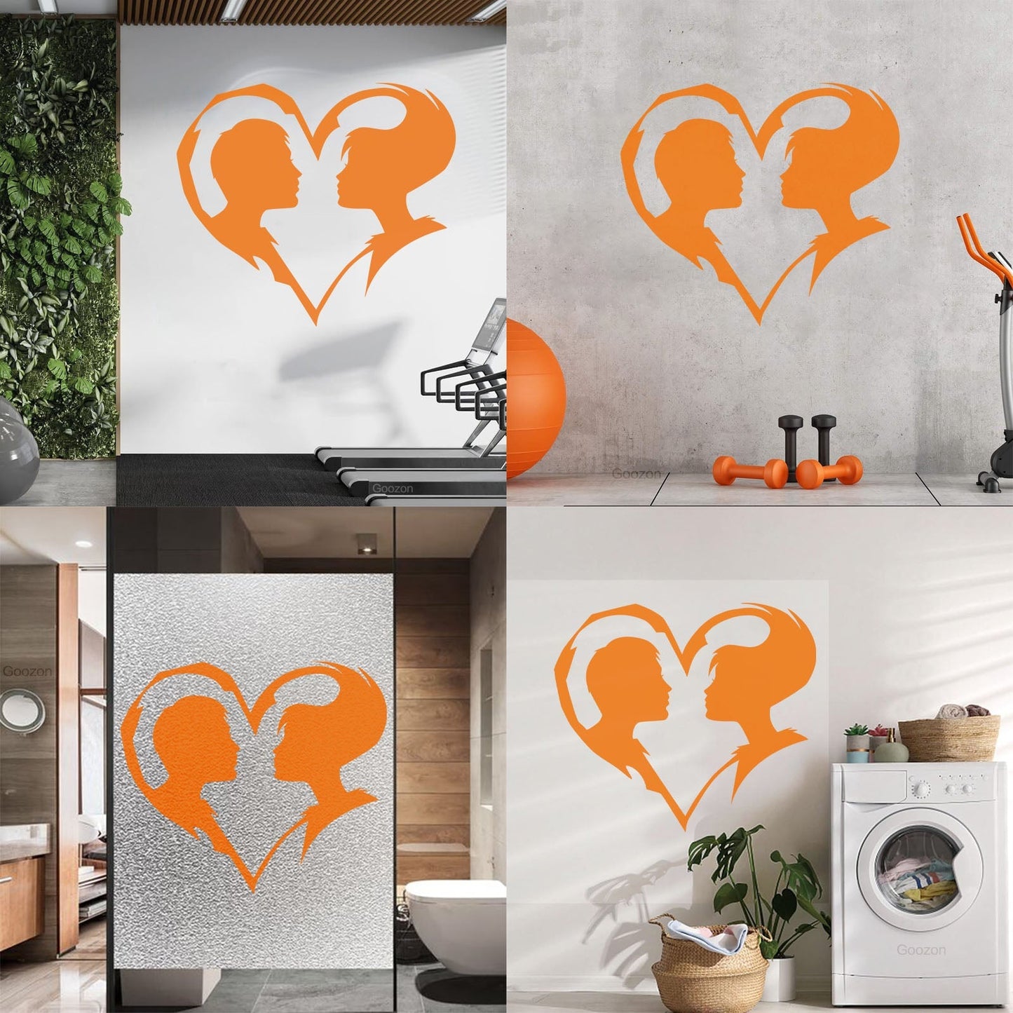 Lettering Decals Abstract Love Heart Symbol Guy And Girl Man Woman Art Mural Painting