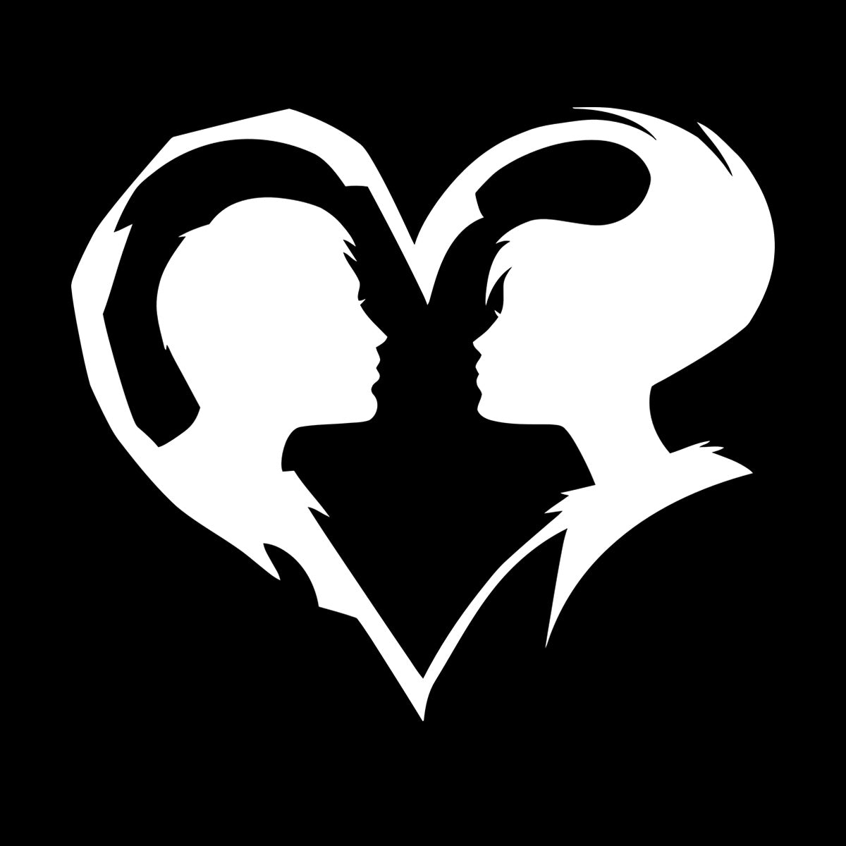 Lettering Decals Abstract Love Heart Symbol Guy And Girl Man Woman Art Mural Painting