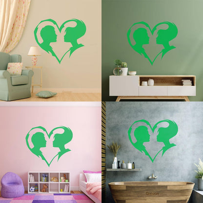 Lettering Decals Abstract Love Heart Symbol Guy And Girl Man Woman Art Mural Painting