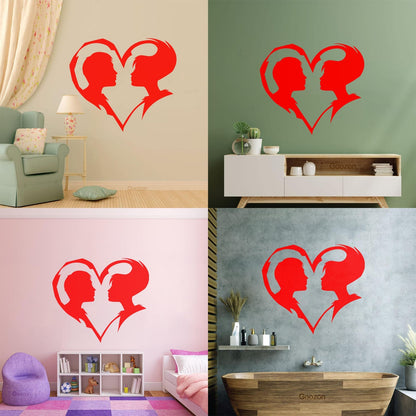 Lettering Decals Abstract Love Heart Symbol Guy And Girl Man Woman Art Mural Painting