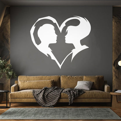 Lettering Decals Abstract Love Heart Symbol Guy And Girl Man Woman Art Mural Painting