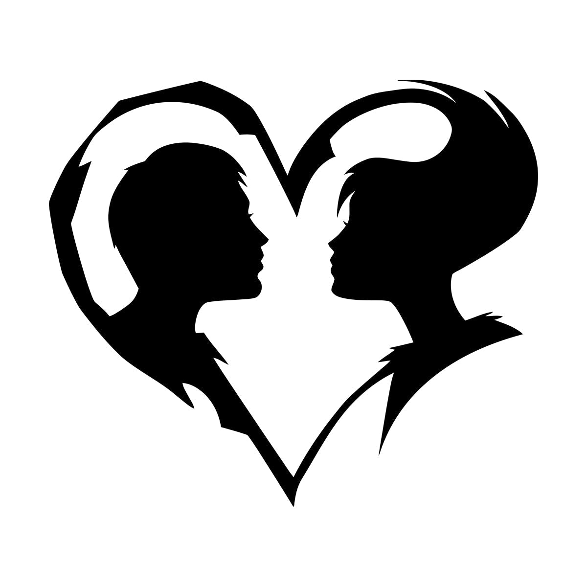 Lettering Decals Abstract Love Heart Symbol Guy And Girl Man Woman Art Mural Painting