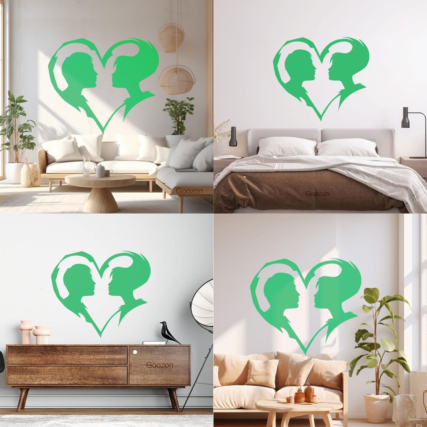 Lettering Decals Abstract Love Heart Symbol Guy And Girl Man Woman Art Mural Painting