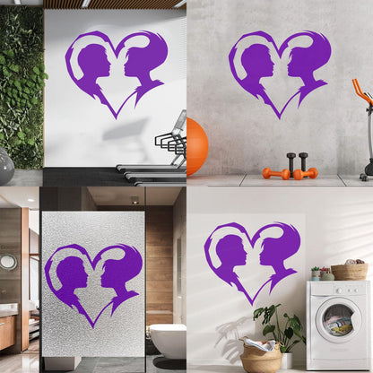 Lettering Decals Abstract Love Heart Symbol Guy And Girl Man Woman Art Mural Painting