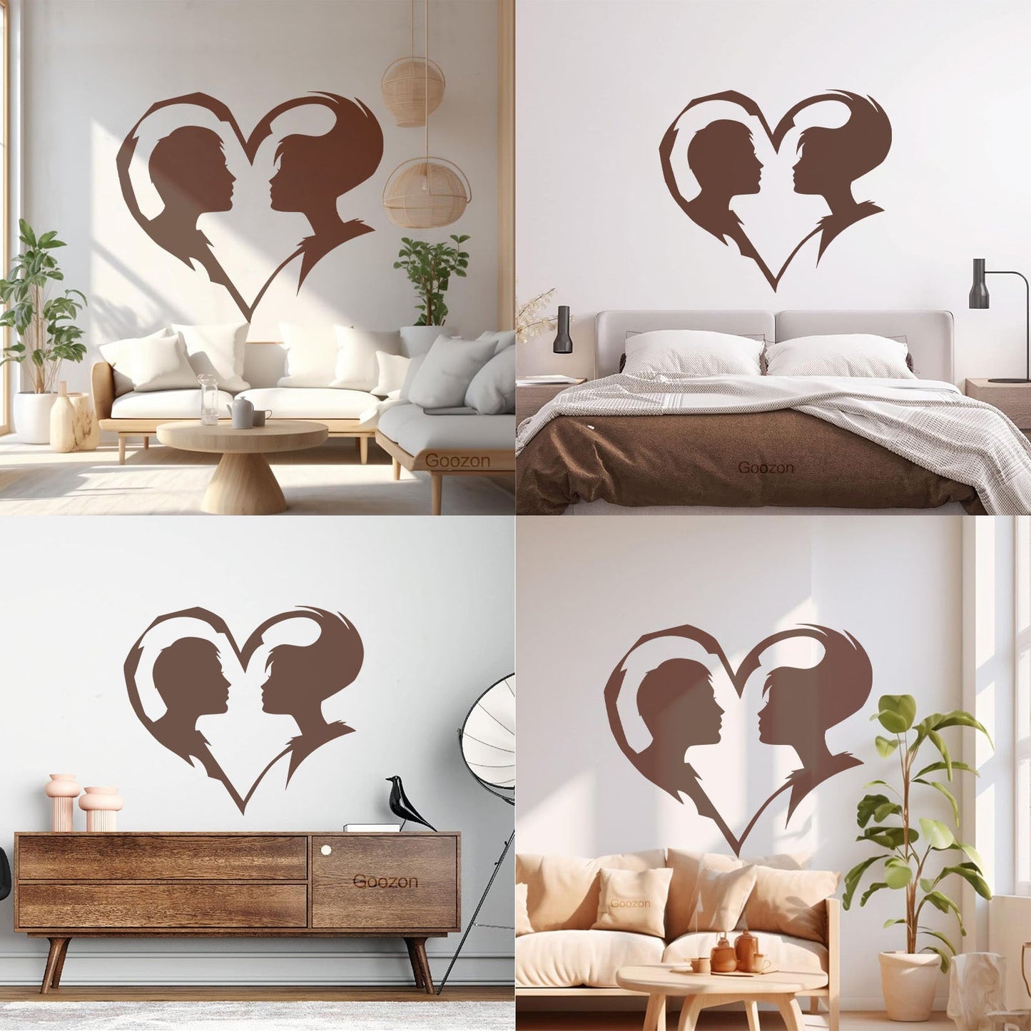 Lettering Decals Abstract Love Heart Symbol Guy And Girl Man Woman Art Mural Painting