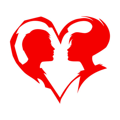 Lettering Decals Abstract Love Heart Symbol Guy And Girl Man Woman Art Mural Painting