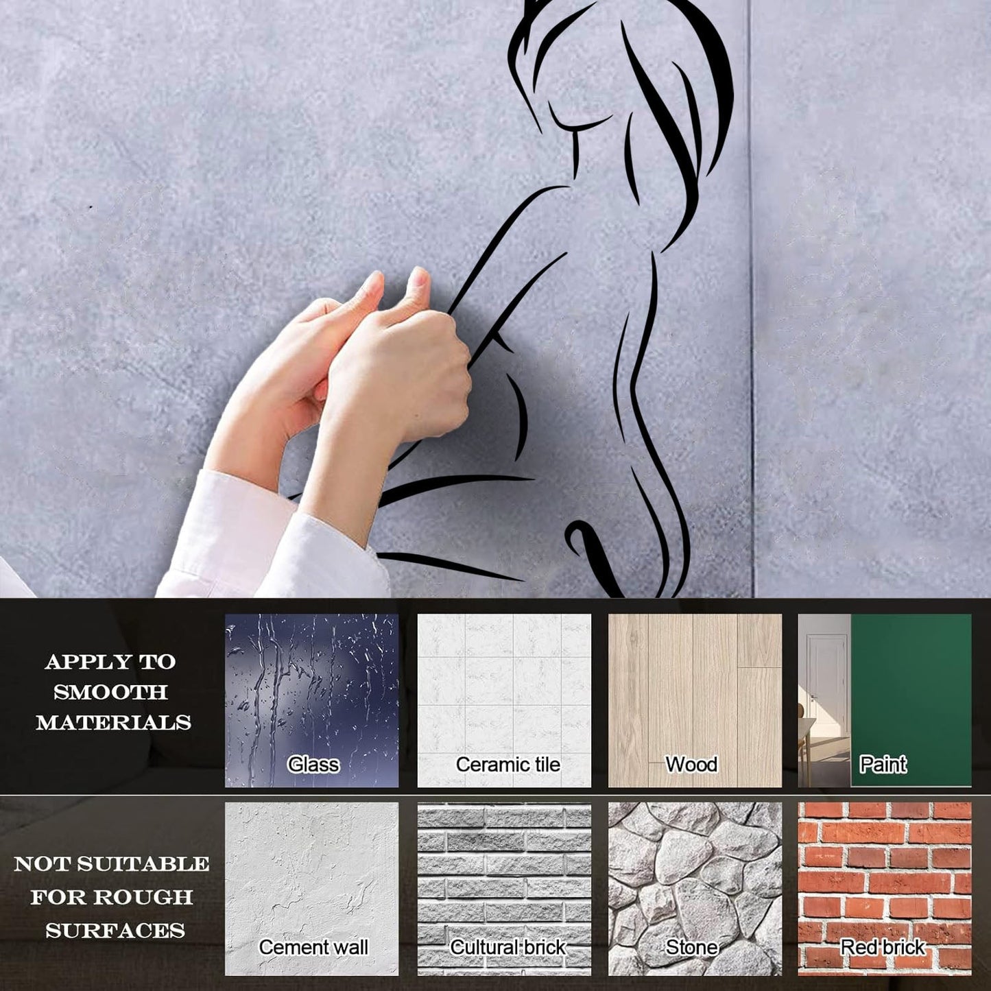 Lettering Stickers Abstract Beautiful Woman Girl Waterproof