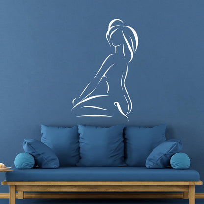 Lettering Stickers Abstract Beautiful Woman Girl Waterproof