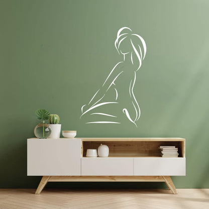 Lettering Stickers Abstract Beautiful Woman Girl Waterproof