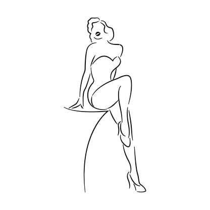 Abstract Retro Appeal Girl Woman Swimsuit Wall Decals Paster Paper It Won'T Fall Off