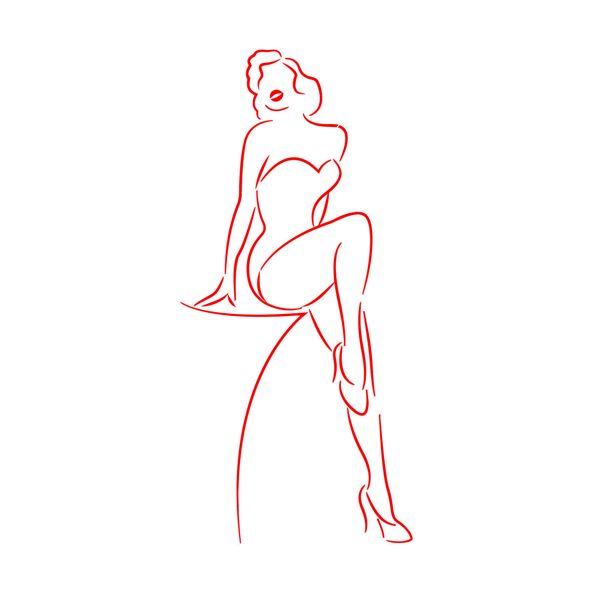 Abstract Retro Appeal Girl Woman Swimsuit Wall Decals Paster Paper It Won'T Fall Off