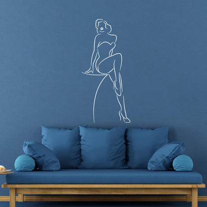 Abstract Retro Appeal Girl Woman Swimsuit Wall Decals Paster Paper It Won'T Fall Off