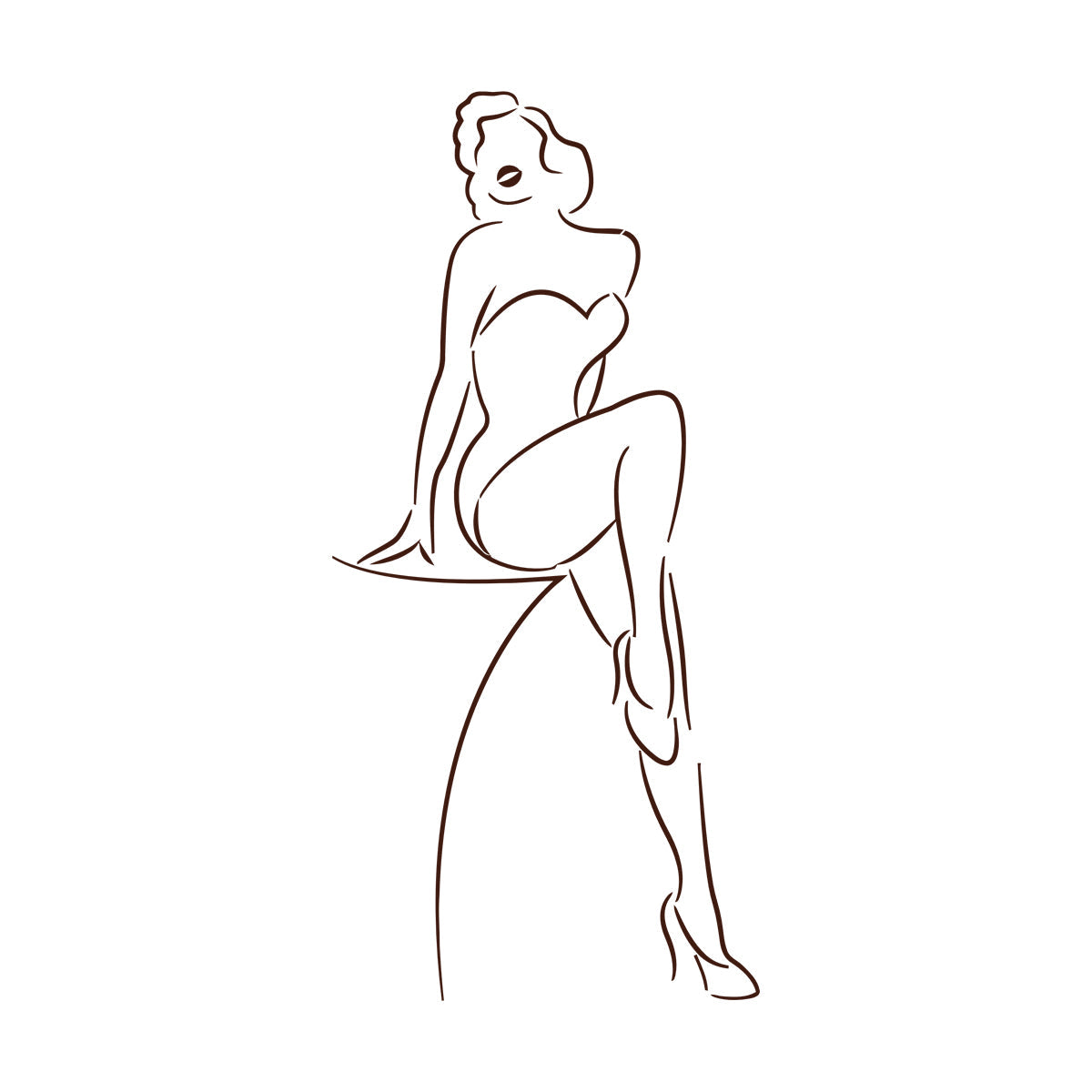 Abstract Retro Appeal Girl Woman Swimsuit Wall Decals Paster Paper It Won'T Fall Off