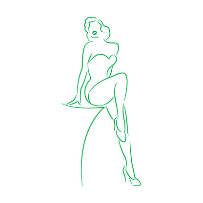 Abstract Retro Appeal Girl Woman Swimsuit Wall Decals Paster Paper It Won'T Fall Off