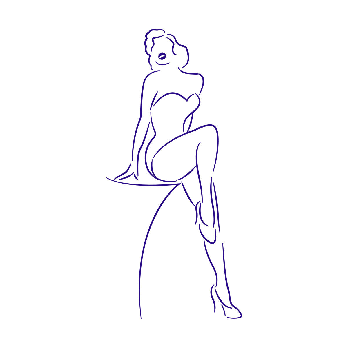 Abstract Retro Appeal Girl Woman Swimsuit Wall Decals Paster Paper It Won'T Fall Off