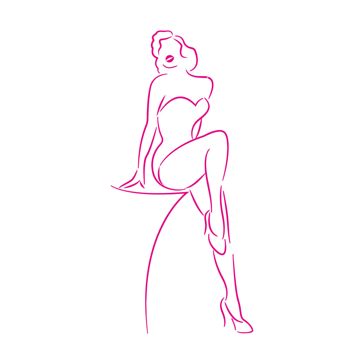 Abstract Retro Appeal Girl Woman Swimsuit Wall Decals Paster Paper It Won'T Fall Off