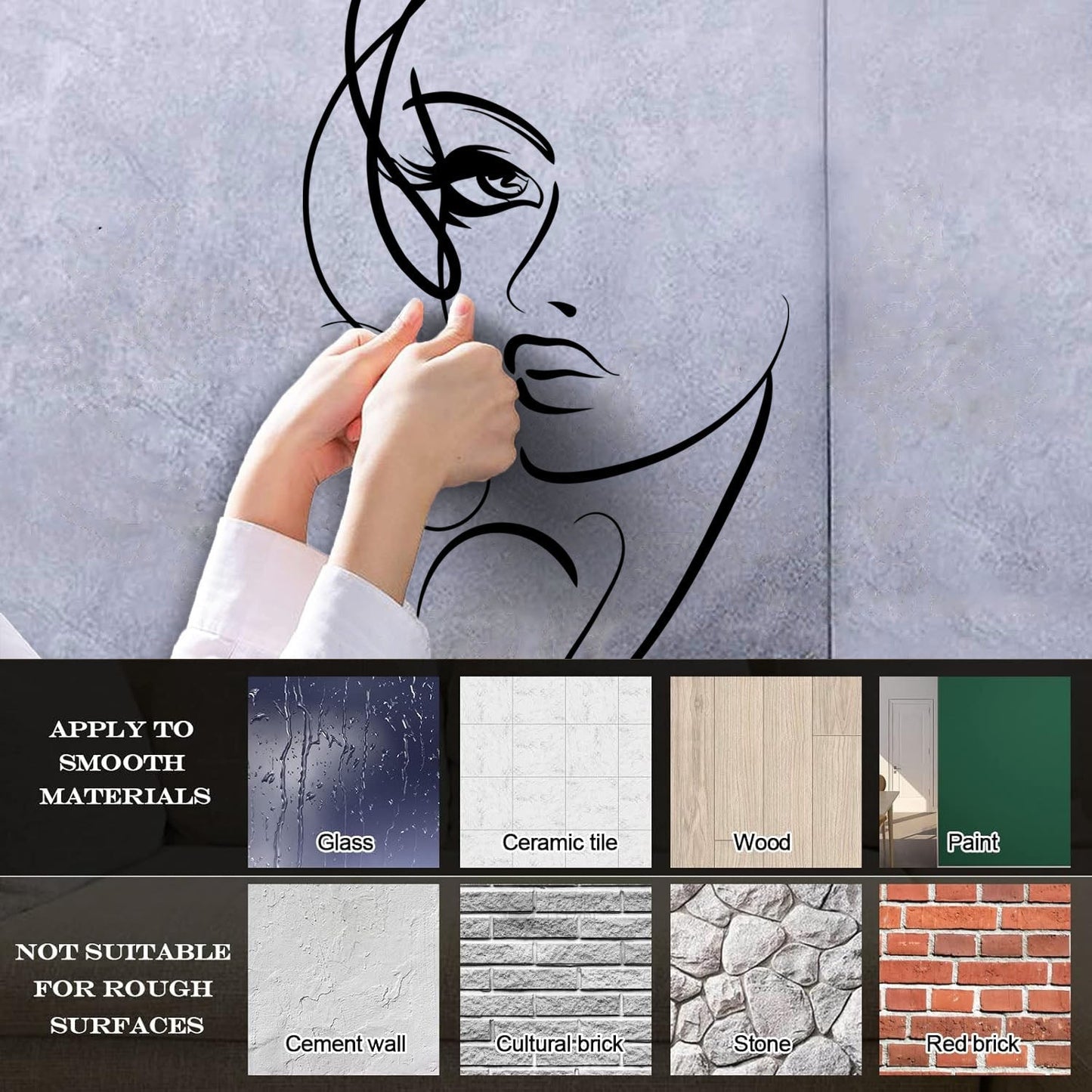 Vinyl Wall Stickers Abstract Woman Face Beautiful Girl Beauty Salon Personalized Customization