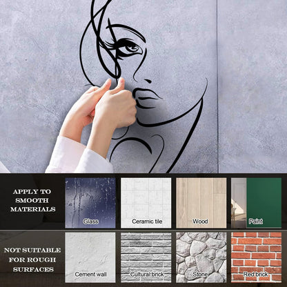 Vinyl Wall Stickers Abstract Woman Face Beautiful Girl Beauty Salon Personalized Customization