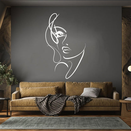 Vinyl Wall Stickers Abstract Woman Face Beautiful Girl Beauty Salon Personalized Customization