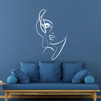 Vinyl Wall Stickers Abstract Woman Face Beautiful Girl Beauty Salon Personalized Customization