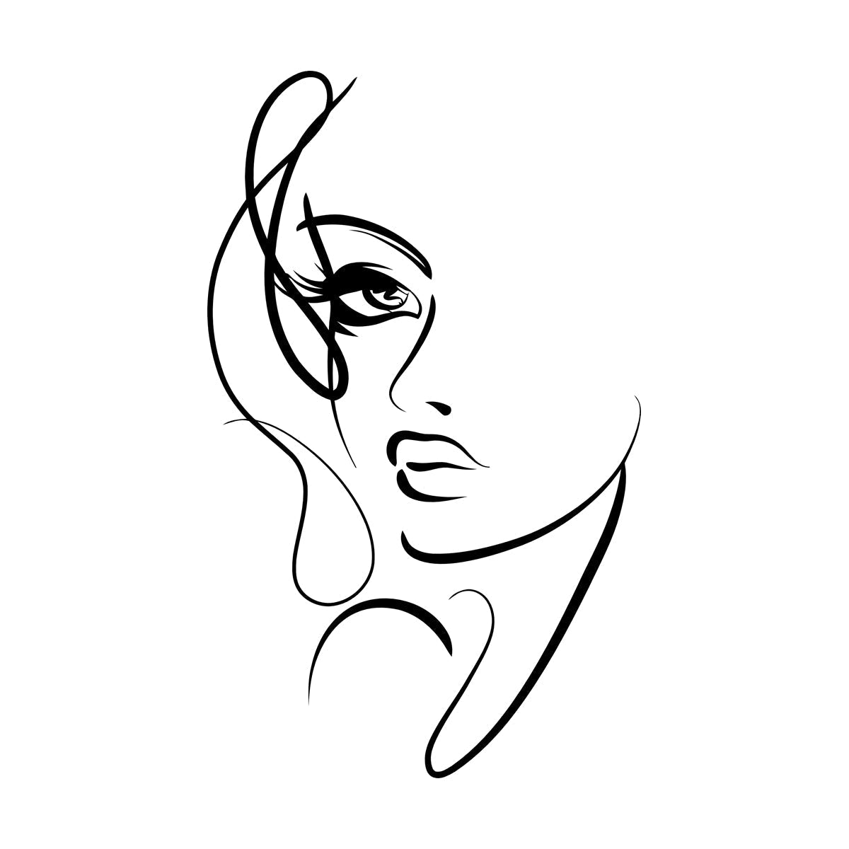 Vinyl Wall Stickers Abstract Woman Face Beautiful Girl Beauty Salon Personalized Customization