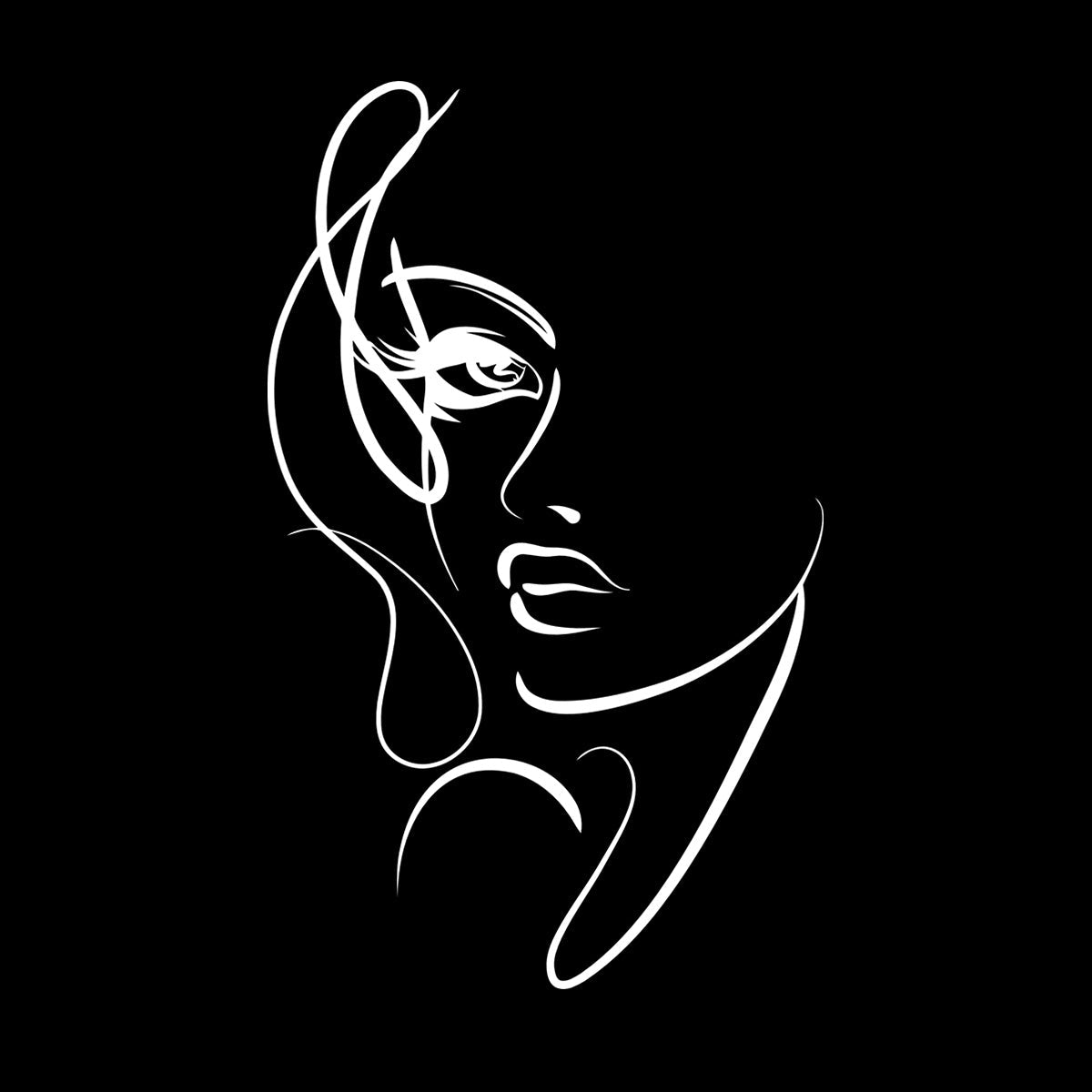 Vinyl Wall Stickers Abstract Woman Face Beautiful Girl Beauty Salon Personalized Customization