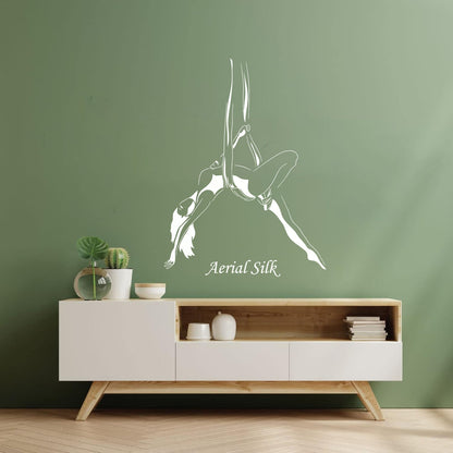 Wall Decals Aerial Silk Girl Woman Acrobatics Can Modify And Add Information