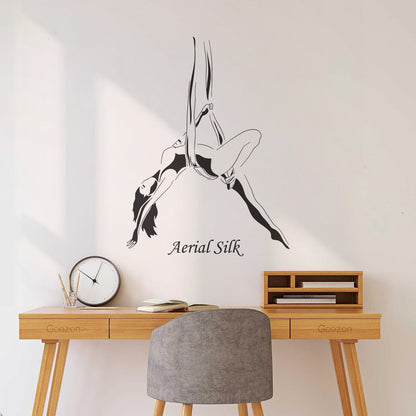 Wall Decals Aerial Silk Girl Woman Acrobatics Can Modify And Add Information