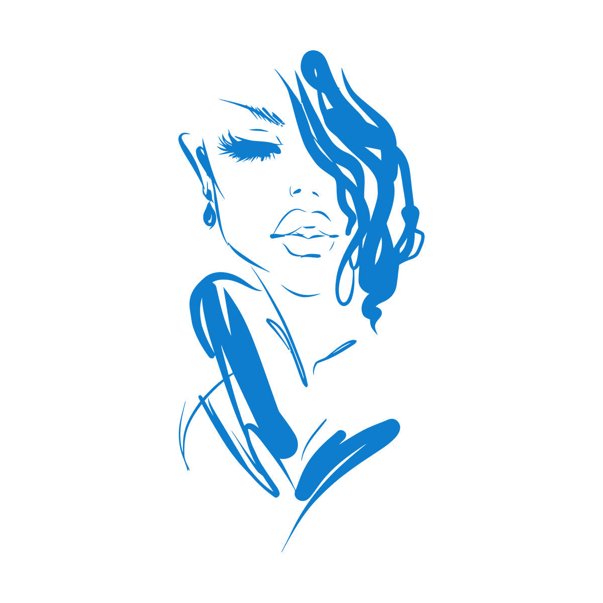 Mural And Wall Vinyl Decal Art Beautiful Woman Fashion Girl Face Model Car Body Decoration