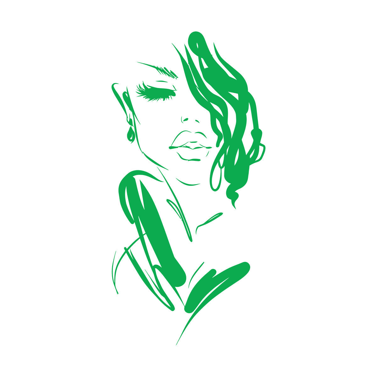 Mural And Wall Vinyl Decal Art Beautiful Woman Fashion Girl Face Model Car Body Decoration