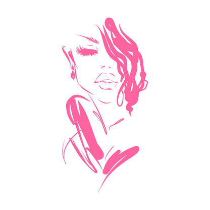 Mural And Wall Vinyl Decal Art Beautiful Woman Fashion Girl Face Model Car Body Decoration