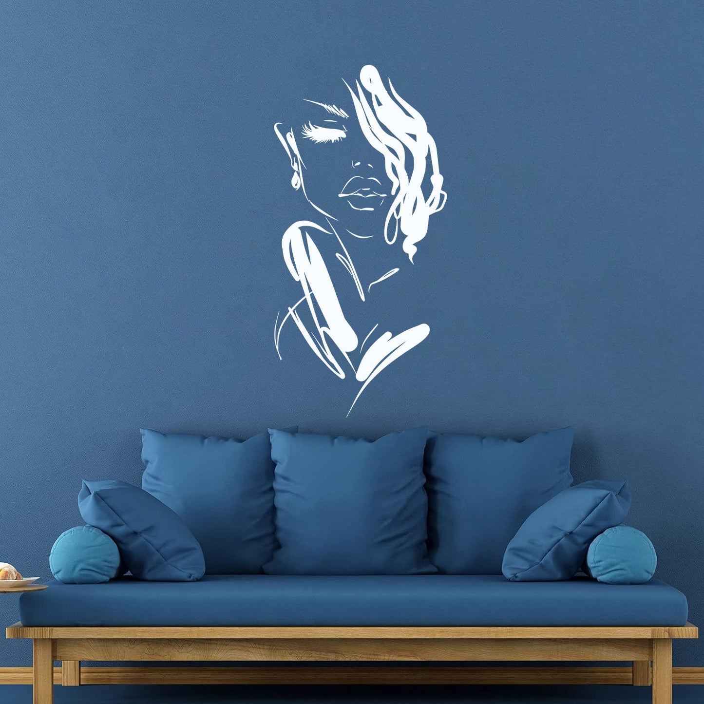 Mural And Wall Vinyl Decal Art Beautiful Woman Fashion Girl Face Model Car Body Decoration