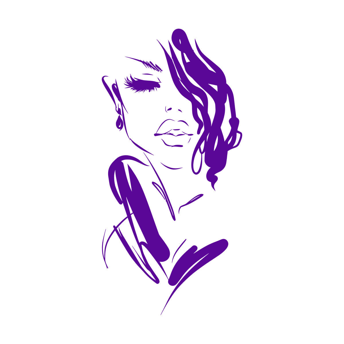 Mural And Wall Vinyl Decal Art Beautiful Woman Fashion Girl Face Model Car Body Decoration