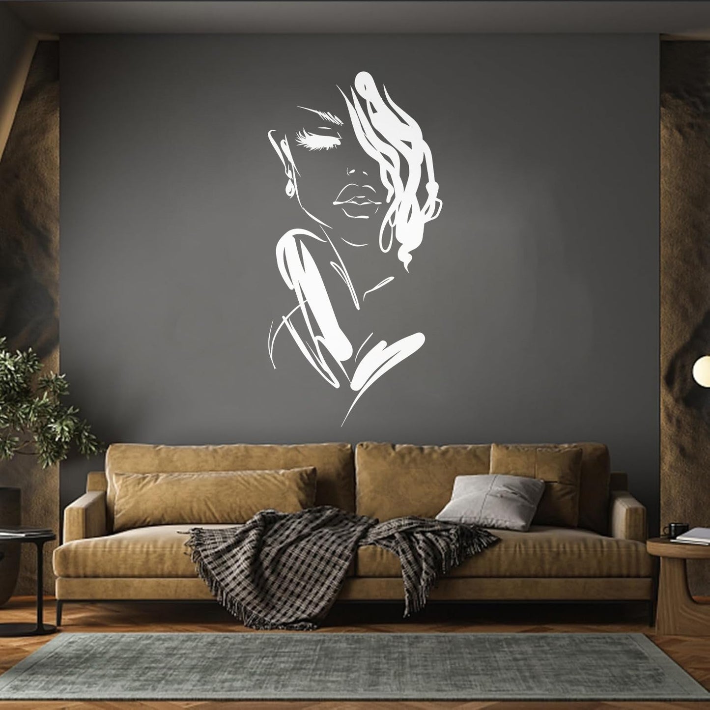 Mural And Wall Vinyl Decal Art Beautiful Woman Fashion Girl Face Model Car Body Decoration