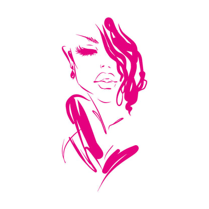 Mural And Wall Vinyl Decal Art Beautiful Woman Fashion Girl Face Model Car Body Decoration