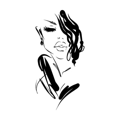 Mural And Wall Vinyl Decal Art Beautiful Woman Fashion Girl Face Model Car Body Decoration