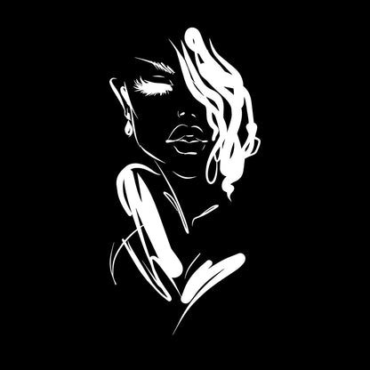 Mural And Wall Vinyl Decal Art Beautiful Woman Fashion Girl Face Model Car Body Decoration