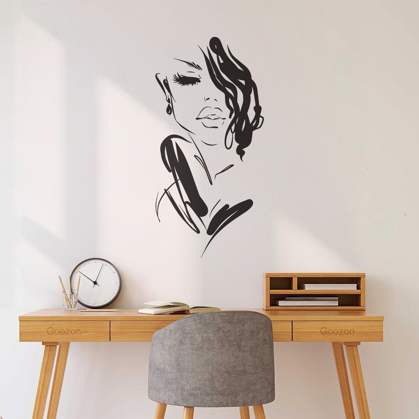 Mural And Wall Vinyl Decal Art Beautiful Woman Fashion Girl Face Model Car Body Decoration