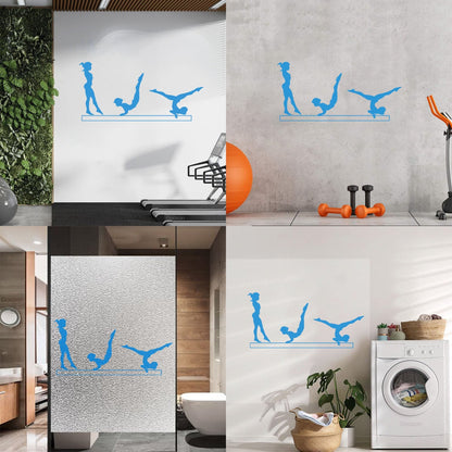 Wall Stickers Paster Paper Artistic Gymnastics Sport Girl Gymnasticsnast Woman Window Decals