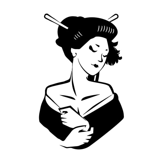 Asian Girl Japanese Woman Geisha Wall Vinyl Sticker Decor Glass Stickers