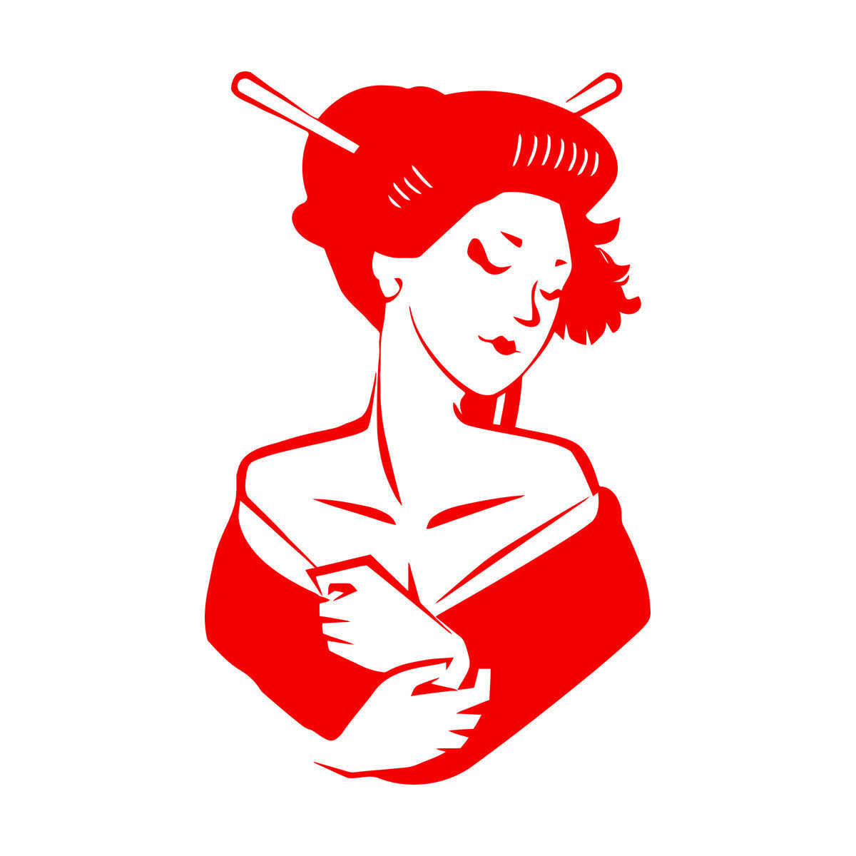 Asian Girl Japanese Woman Geisha Wall Vinyl Sticker Decor Glass Stickers