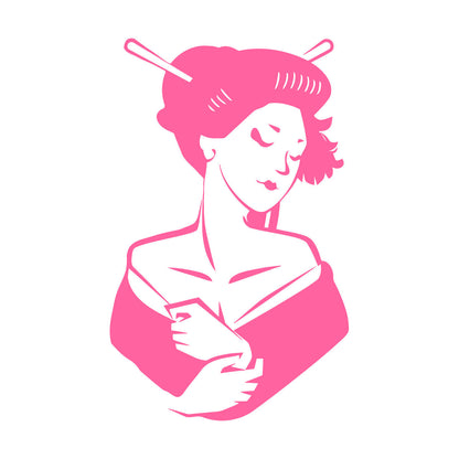 Asian Girl Japanese Woman Geisha Wall Vinyl Sticker Decor Glass Stickers