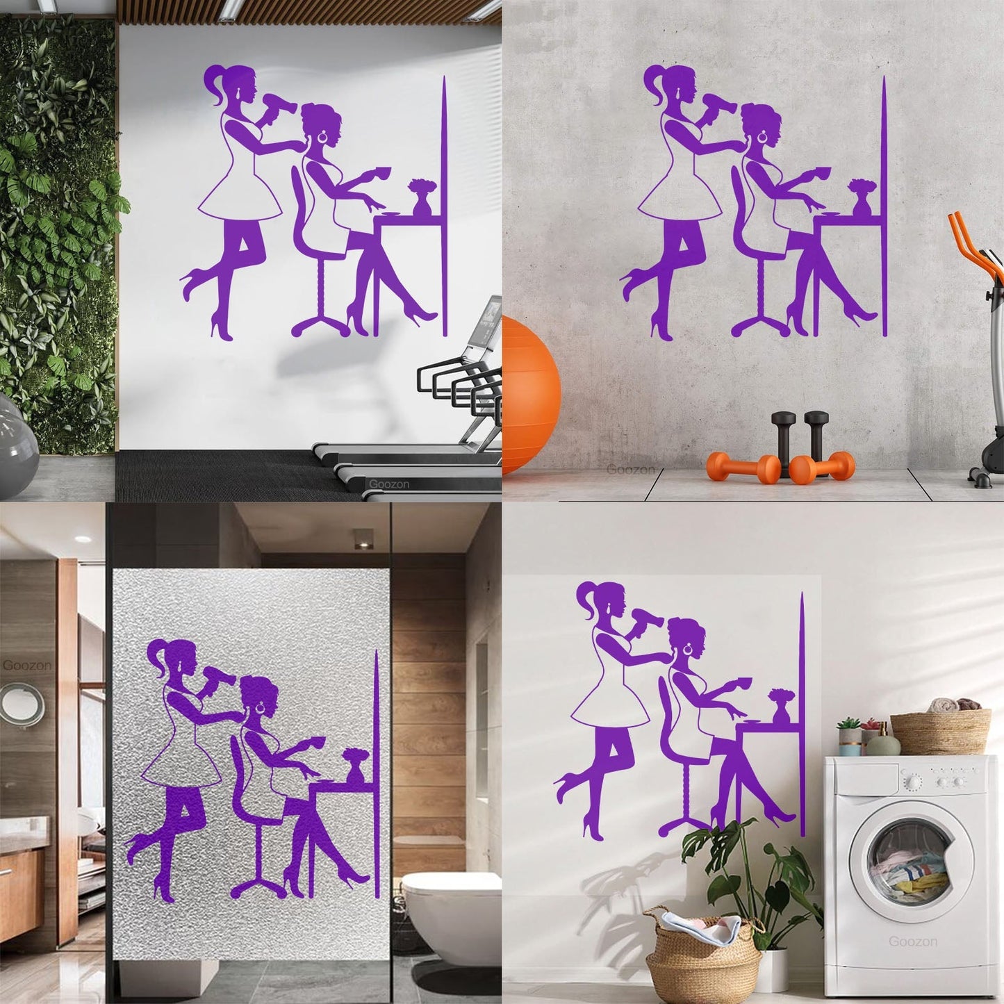 Wall Stickers Barber Girl Beauty Salon Hair Woman Stylist Tattoo Culture