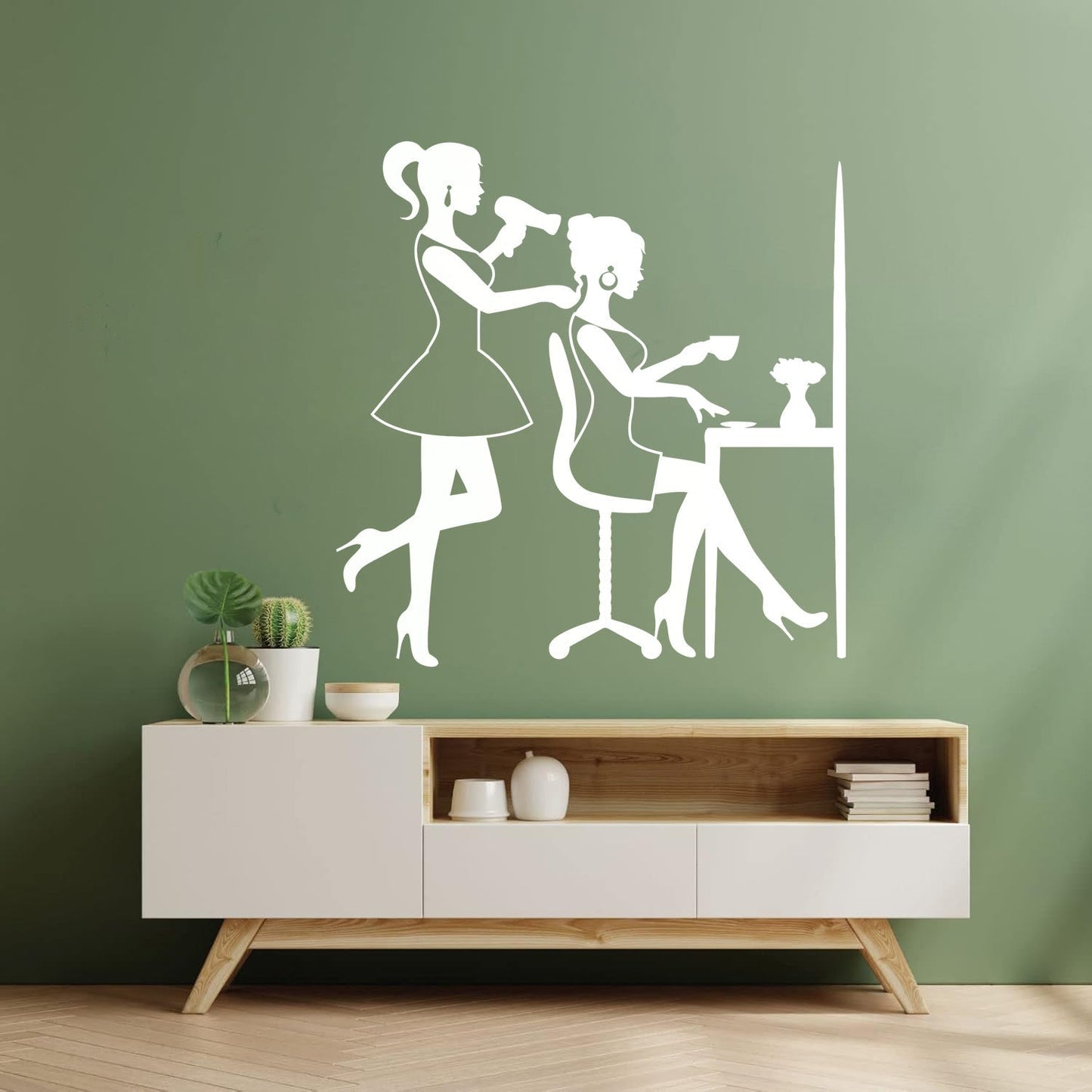 Wall Stickers Barber Girl Beauty Salon Hair Woman Stylist Tattoo Culture