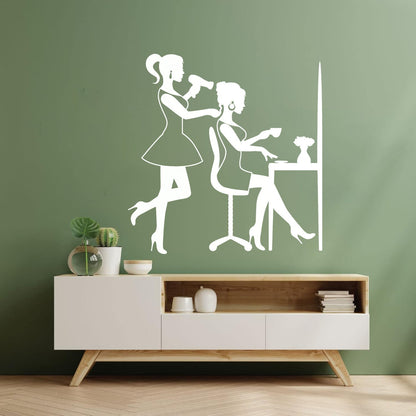 Wall Stickers Barber Girl Beauty Salon Hair Woman Stylist Tattoo Culture