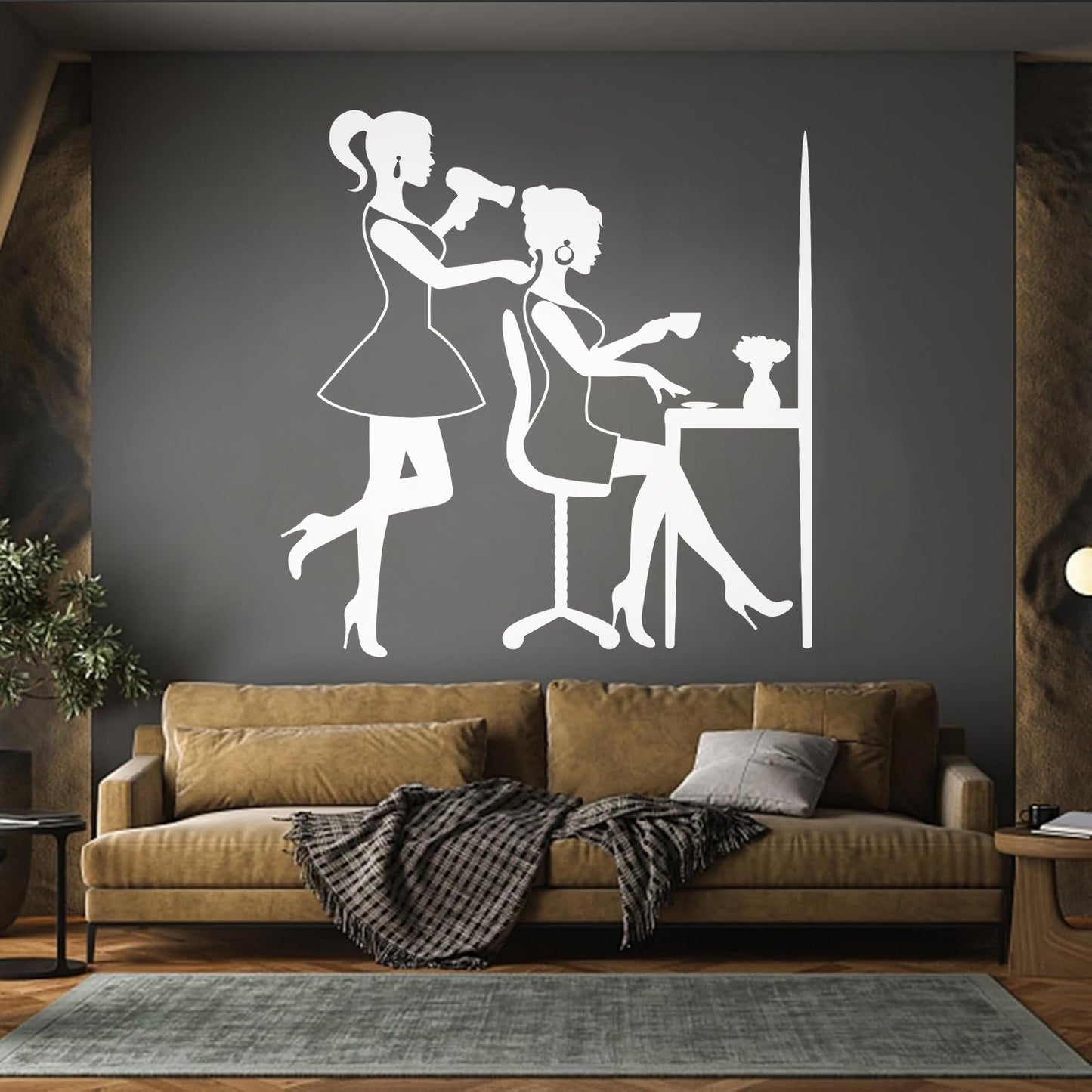 Wall Stickers Barber Girl Beauty Salon Hair Woman Stylist Tattoo Culture