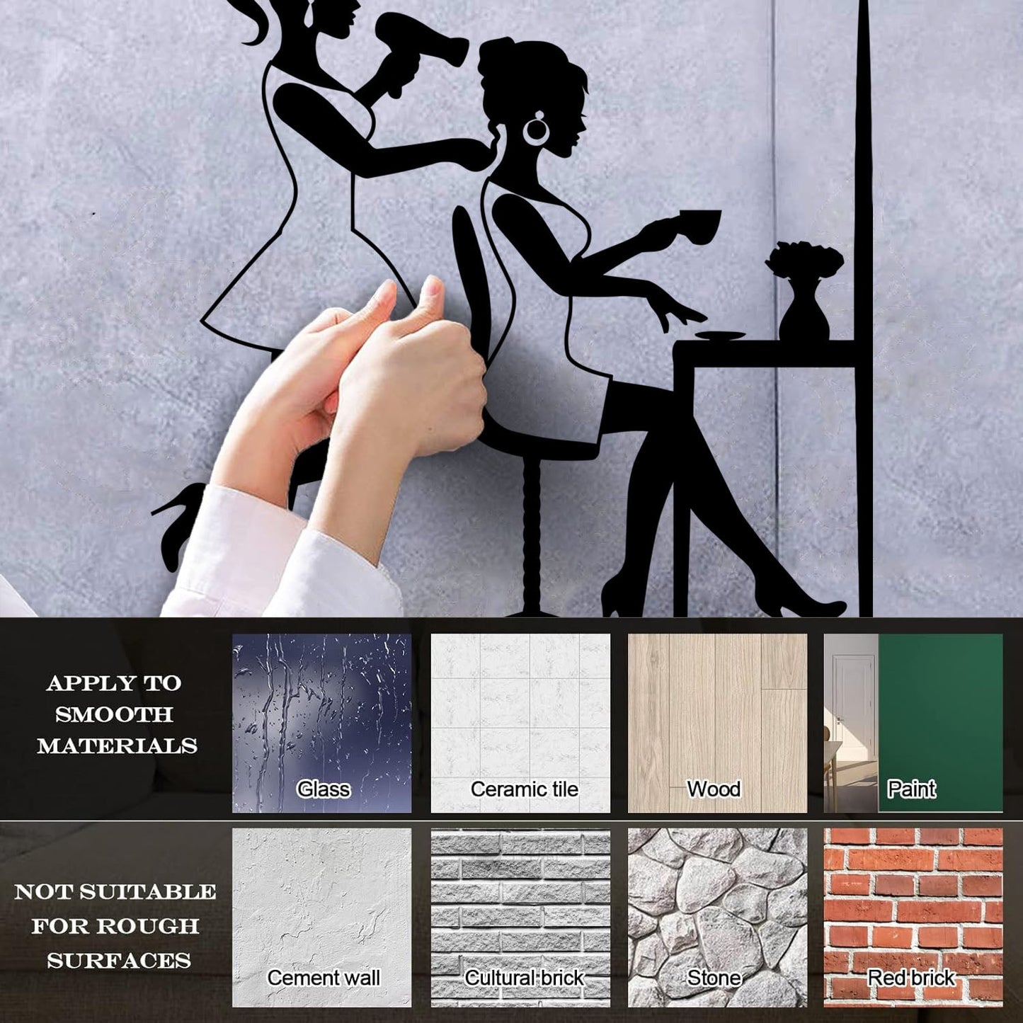 Wall Stickers Barber Girl Beauty Salon Hair Woman Stylist Tattoo Culture