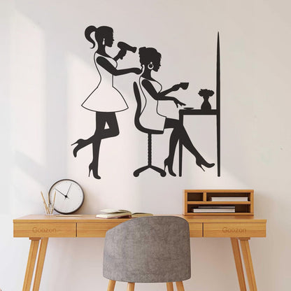 Wall Stickers Barber Girl Beauty Salon Hair Woman Stylist Tattoo Culture
