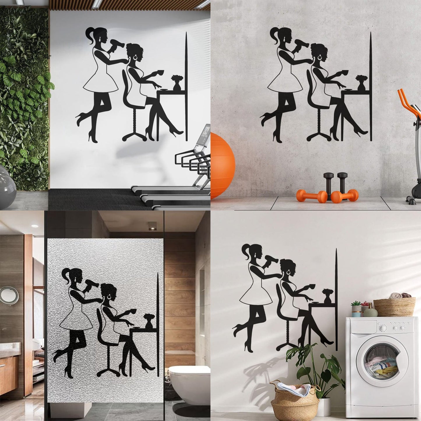 Wall Stickers Barber Girl Beauty Salon Hair Woman Stylist Tattoo Culture