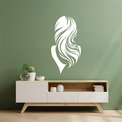 Fine Carving Decals Beautiful Back Woman Long Wavy Hair Girl Removable Without Leaving Glue